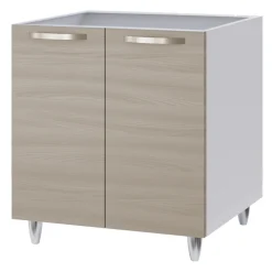 Mobile sottolavello cucina 80x86h cm multiuso con lavello 1 vasca destra acciaio inox rovere olmo Talise