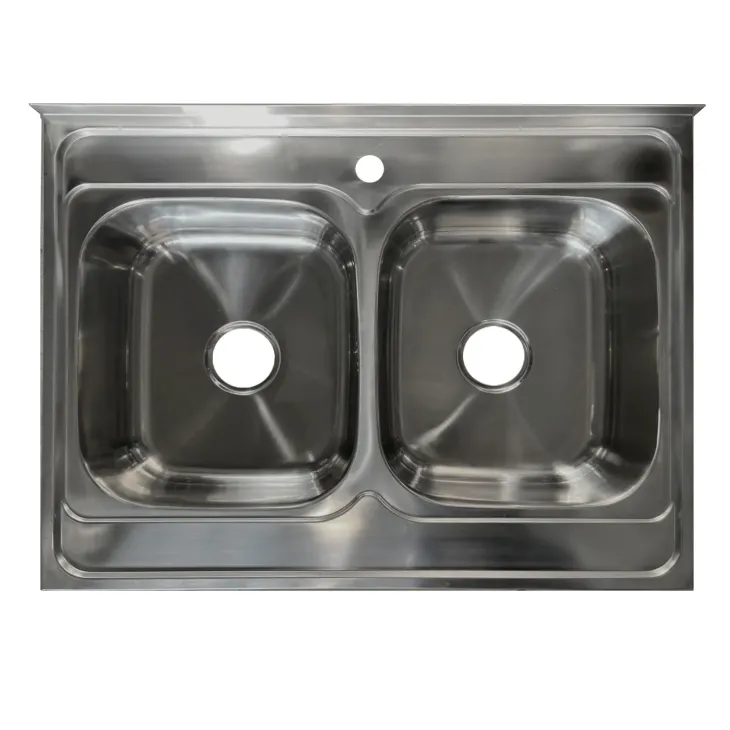 Mobile sottolavello cucina 80x86h cm multiuso con lavello 2 vasche acciaio inox bianco frassinato Talise