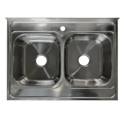 Mobile sottolavello cucina 80x86h cm multiuso con lavello 2 vasche acciaio inox rovere olmo Talise