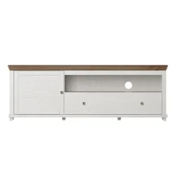 Mobile TV 181x61h cm 1 anta 1 cassetto bianco frassinato rovere Texel