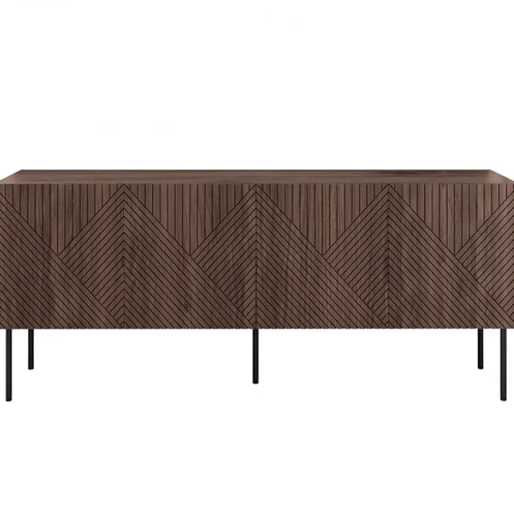Mobile TV 191x58h cm 4 ante noce scuro con frontali serigrafati Savanna