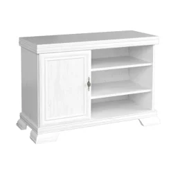 Mobile TV 108x77h cm shabby 1 anta 3 scaffali bianco frassinato Kelly