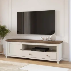 Mobile tv 181x61h cm 1 vano a giorno 1 cassetto 1 anta beige Texel