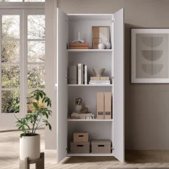 Mobile ufficio multiuso 63x184h cm 2 ante bianco lucido Jobby