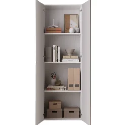 Mobile ufficio multiuso 63x184h cm 2 ante bianco lucido Jobby