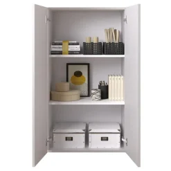 Mobile ufficio multiuso 63x114h cm 2 ante bianco lucido Jobby