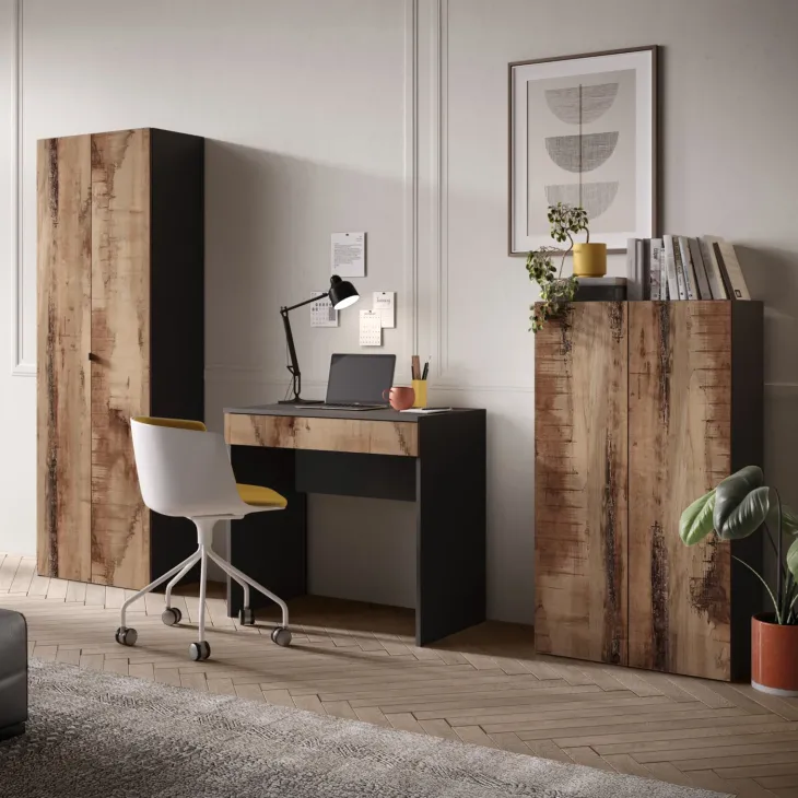 Mobile ufficio multiuso 63x114h cm 2 ante nero pero Jobby