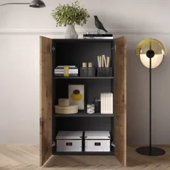 Mobile ufficio multiuso 63x114h cm 2 ante nero pero Jobby