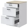 Mobili lavanderia completa 160 cm componibile bianco lucido rovere Kimera