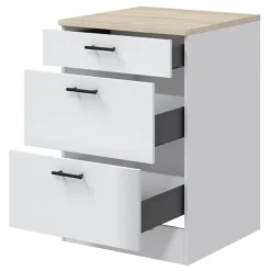 Mobili lavanderia completa 160 cm componibile bianco lucido rovere Kimera