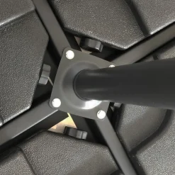 Ombrellone rotondo Ø3m con palo laterale telo grigio struttura nera Ibiza