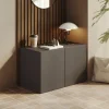 Panca da terra ingresso 63x35h cm 2 ante ossido nero Sunset