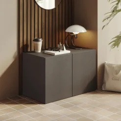 Panca da terra ingresso 63x35h cm 2 ante ossido nero Sunset