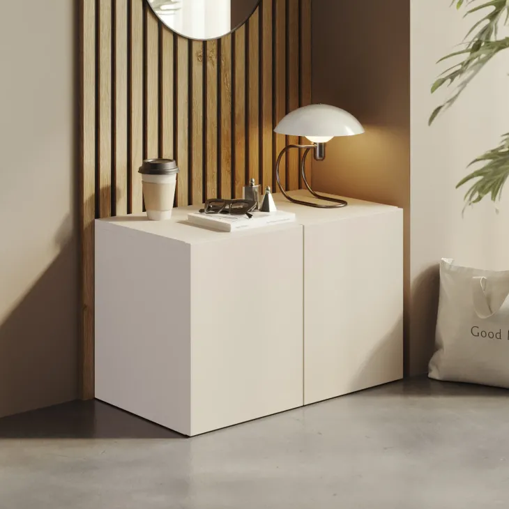 Panca da terra ingresso 63x35h cm 2 ante beige cashmere Sunset