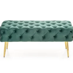 Panca moderna 100x45cm in velluto verde oro Napoleon