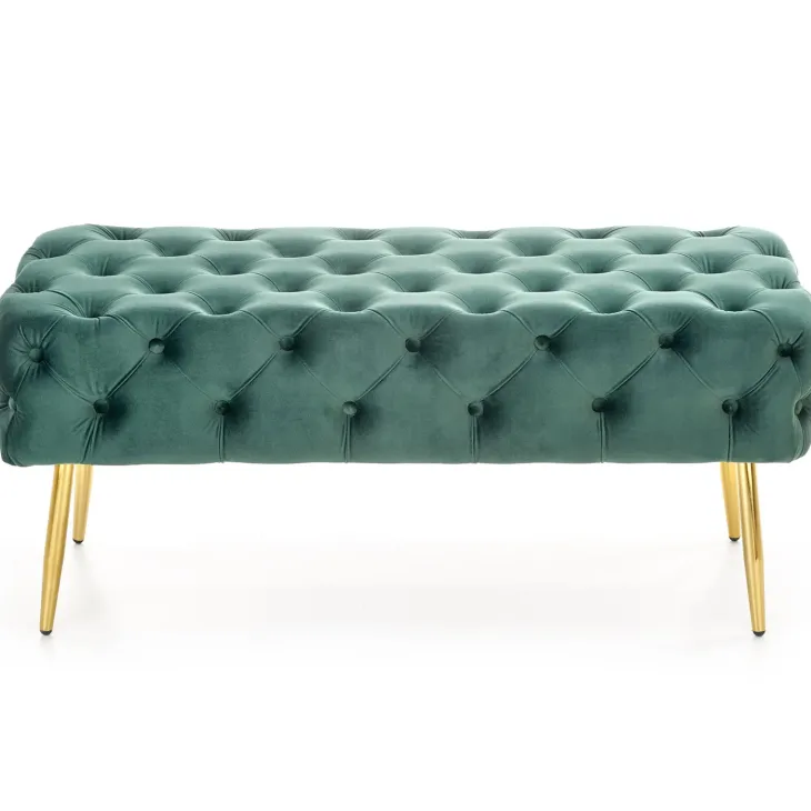 Panca moderna 100x45cm in velluto verde oro Napoleon