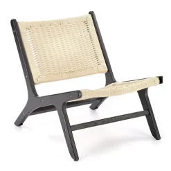Panca relax moderna in rattan naturale nero Salvin