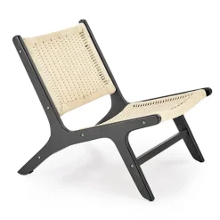 Panca relax moderna in rattan naturale nero Salvin