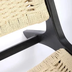 Panca relax moderna in rattan naturale nero Salvin