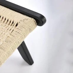 Panca relax moderna in rattan naturale nero Salvin