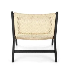 Panca relax moderna in rattan naturale nero Salvin