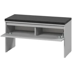 Panca scarpiera 92x50cm con imbottitura grigio Accent