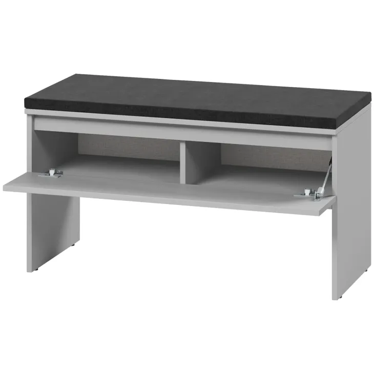 Panca scarpiera 92x50cm con imbottitura grigio Accent