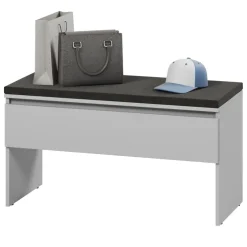 Panca scarpiera 92x50cm con imbottitura grigio Accent