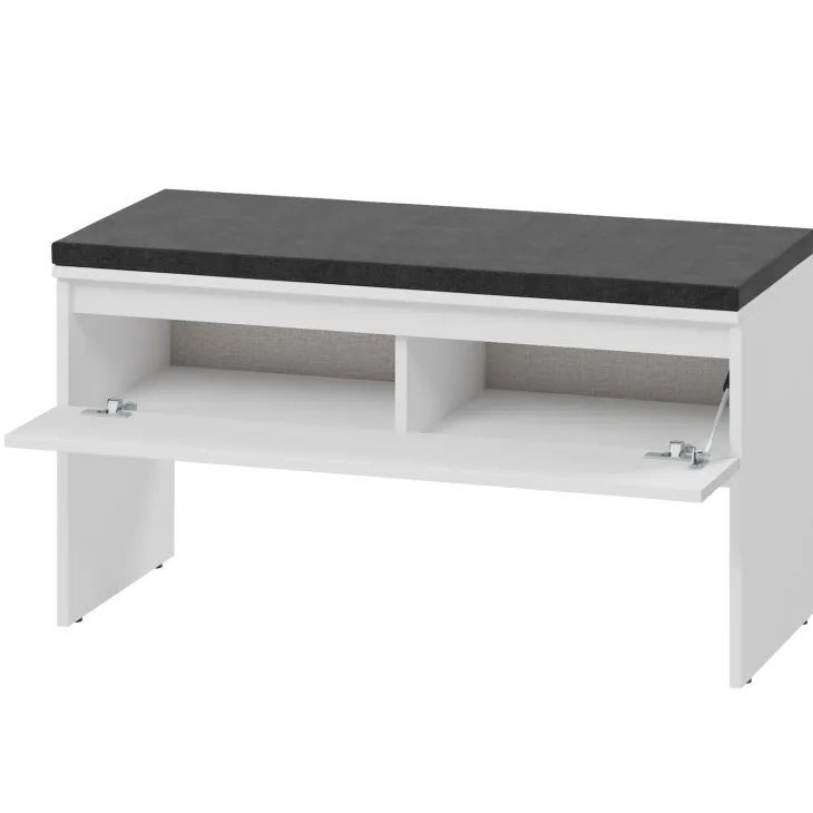 Panca scarpiera 92x50cm con imbottitura bianco Accent