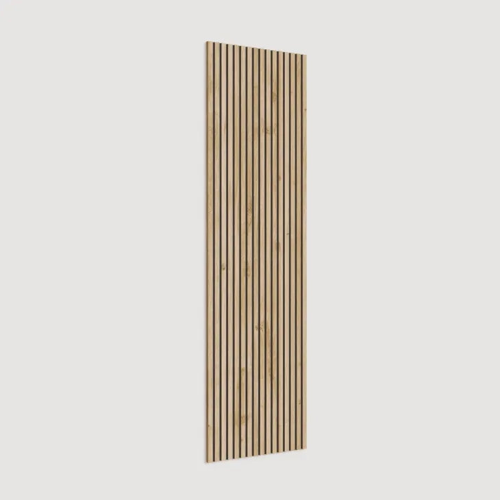 Pannello cannettato a muro 69x240h cm con ganci appendiabiti rovere chiaro Sunset Decor