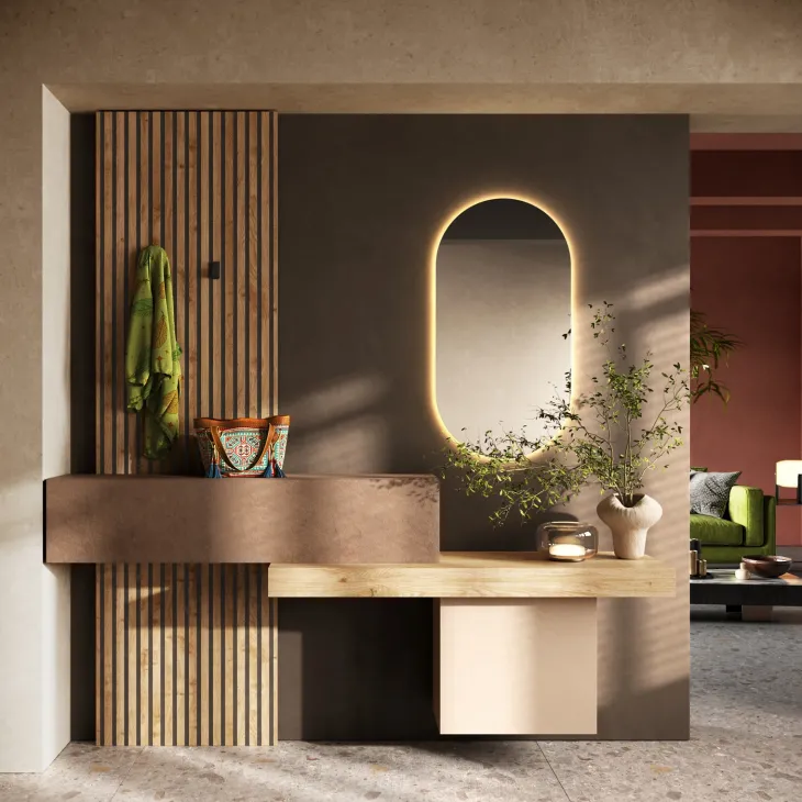 Pannello cannettato a muro 69x74h cm rovere chiaro Sunset Decor