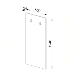 Pannello ingresso 50x124h cm appendiabiti noce Raymonda