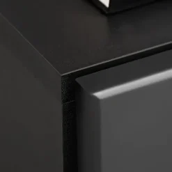 Parete attrezzata con camino elettrico 250x170h cm nero grigio Giotto