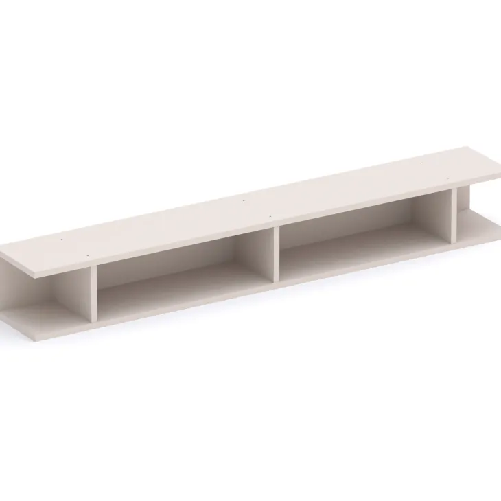 Parete attrezzata con scrivania 305x186h cm beige cashmere rovere chiaro Sunset 1029
