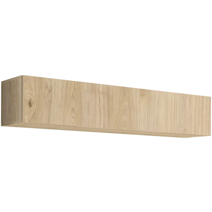Parete attrezzata sospesa 160x150h cm con biocamino rovere Ignis 2 Gihome®