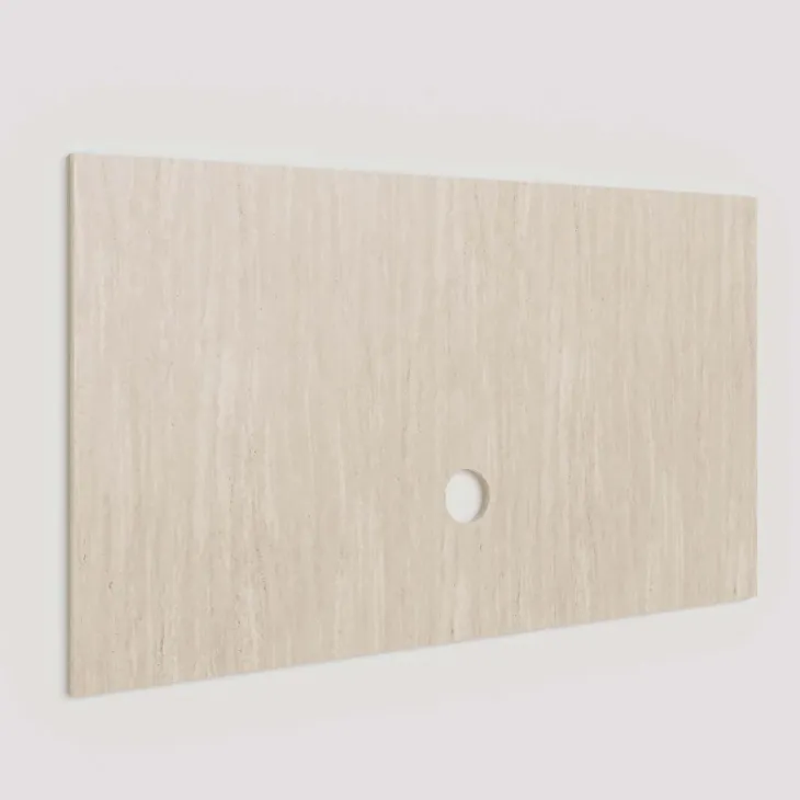 Parete attrezzata sospesa 207x180h cm effetto travertino rovere chiaro Sunset Decor 1046