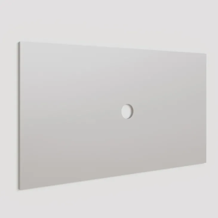 Parete attrezzata sospesa 276x260h cm con pannello cannettato grigio chiaro scuro rovere scuro Sunset Decor 1032