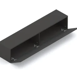 Parete attrezzata sospesa 193x188h cm cannettata ossido nero rovere scuro Sunset Decor 1038