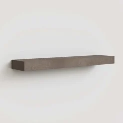 Parete attrezzata sospesa 334x180h cm con pannello cannettato marrone rovere chiaro Sunset Decor 1041