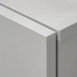 Parete attrezzata sospesa 200x150h cm pannello effetto geometrico grigio perla rovere Luvox