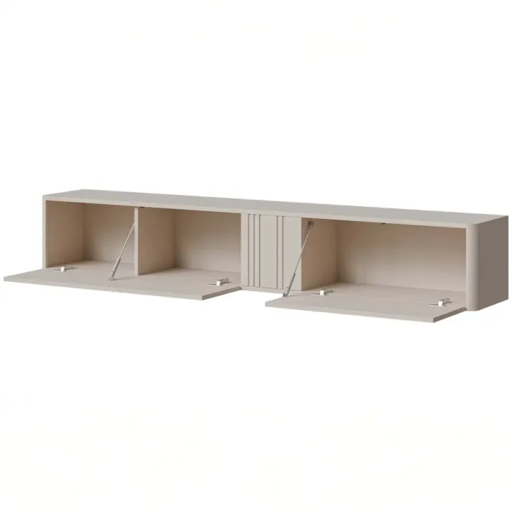 Parete attrezzata sospesa 216x200h cm moderna beige cashmere Bellagio 3