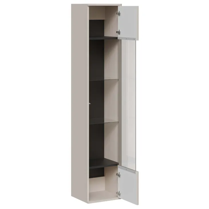 Parete attrezzata sospesa 302x200h cm moderna beige cashmere Bellagio 4