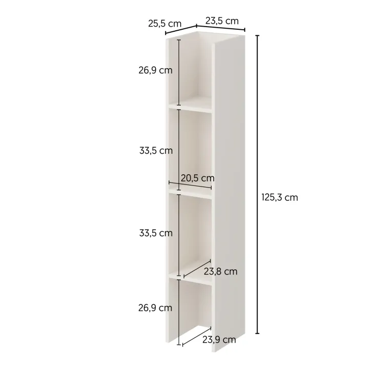 Parete attrezzata 261x194h cm 5 ante a ribalta e 2 librerie a 3 ripiani beige cashmere Arkansas