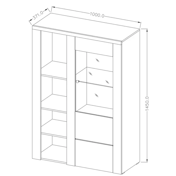 Parete attrezzata 325x206h cm bianco frassinato rovere Paloma 2