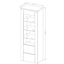 Parete attrezzata 325x206h cm bianco frassinato rovere Paloma 2