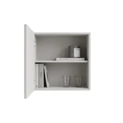 Parete attrezzata 280x202h cm bianco lucido grigio chiaro antracite Sunset 1037