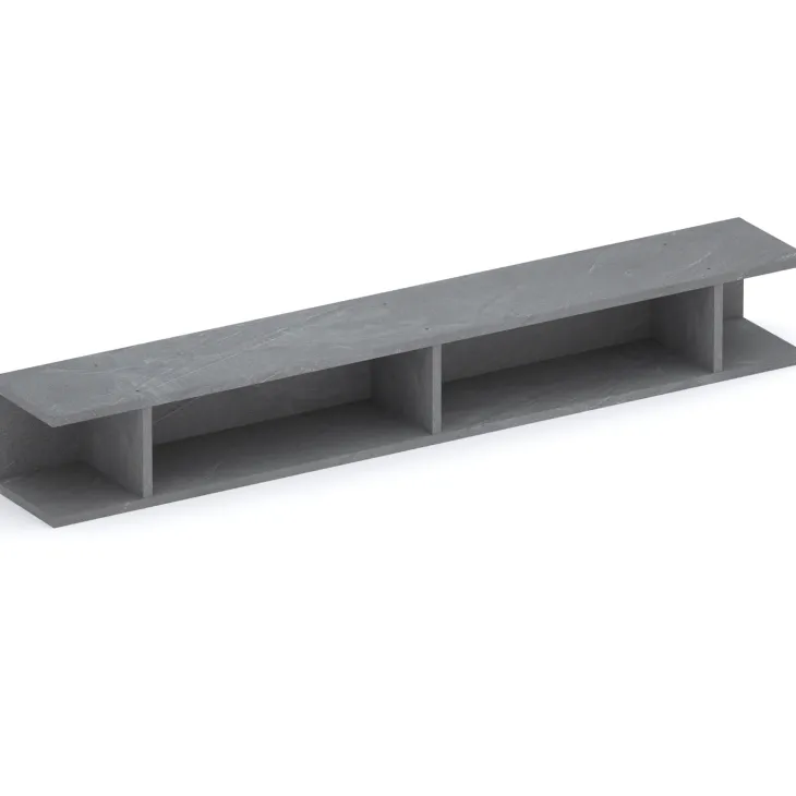 Parete attrezzata 280x202h cm bianco lucido grigio chiaro antracite Sunset 1037