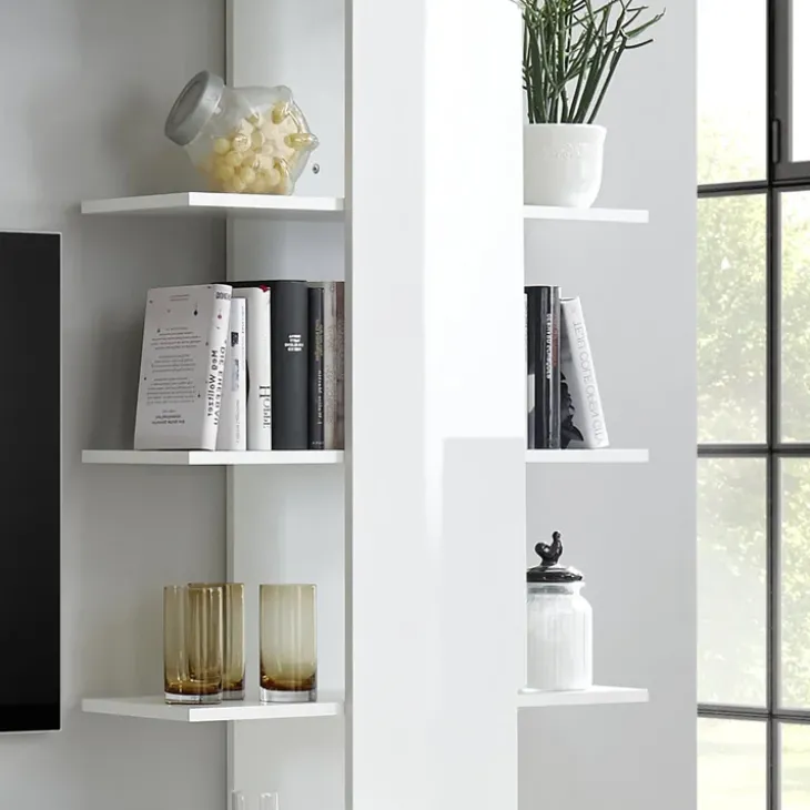 Parete attrezzata 285x187h cm bianco lucido e opaco Steppi 2