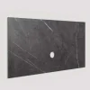 Parete attrezzata 330x220h cm con pannello cannettato beige rovere scuro nero effetto marmo Sunset Decor 1043