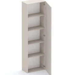 Parete attrezzata 330x220h cm con pannello cannettato beige rovere scuro nero effetto marmo Sunset Decor 1043